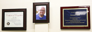 A wall of tributes to CIS volunteer and friend, Tom Pettit. 