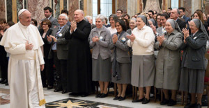 Welcoming the Pontiff.