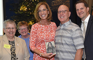 Spirit of Cabrini Award winners John and Margaret Kelly with Missionary Sisters and Shrine Administrators Jeff Lewis. 