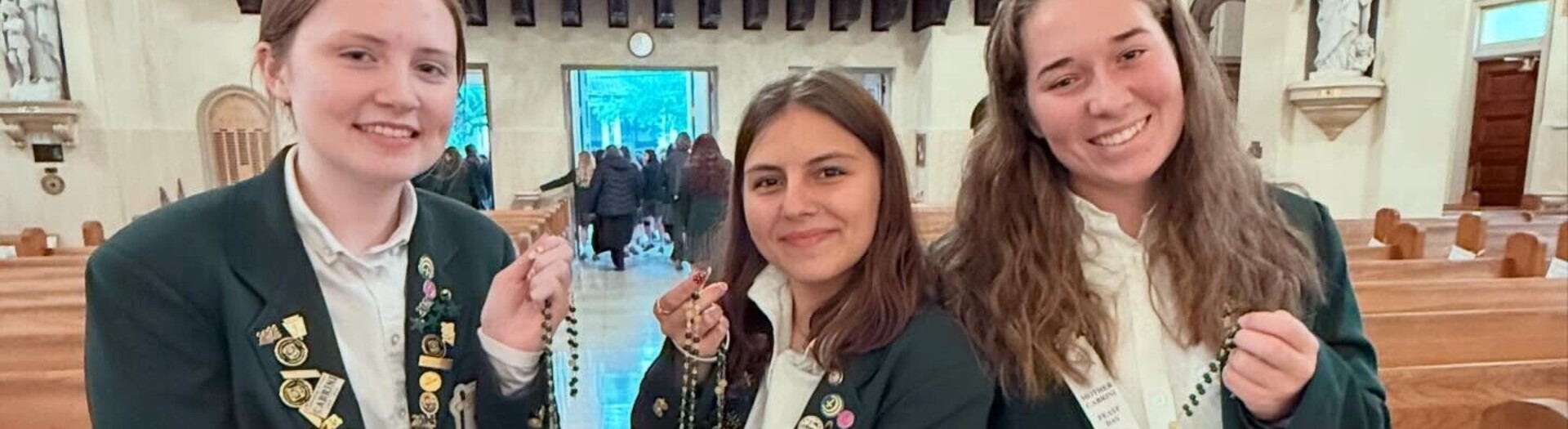 CHS Seniors display their Mother Cabrin rosaries Slide 8