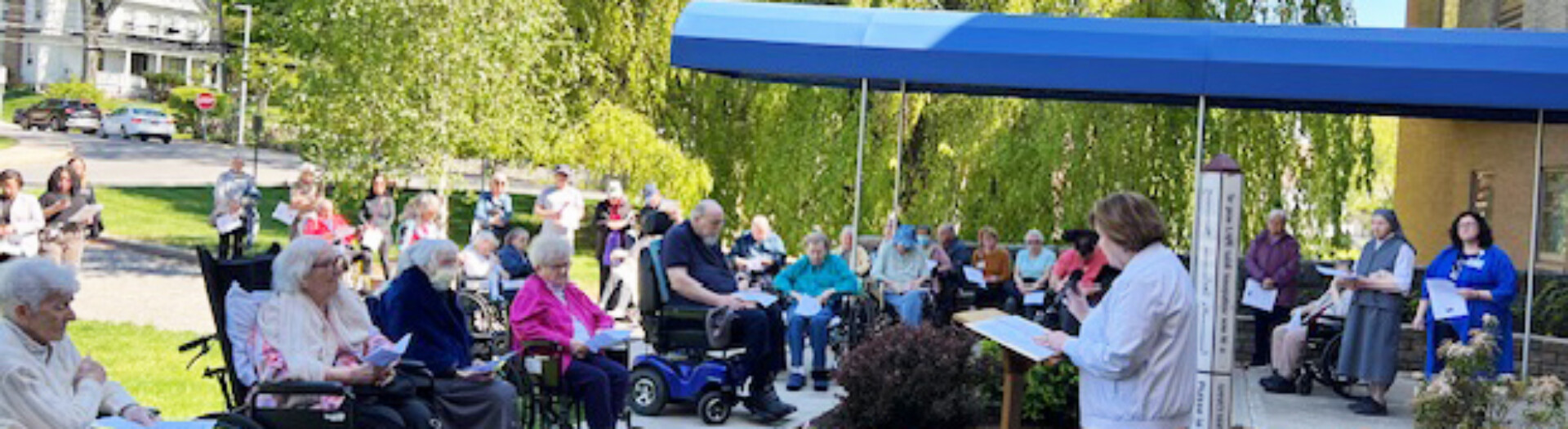 Residents and staff at St. Cabrini Nursing Home pray for peace Slide 5