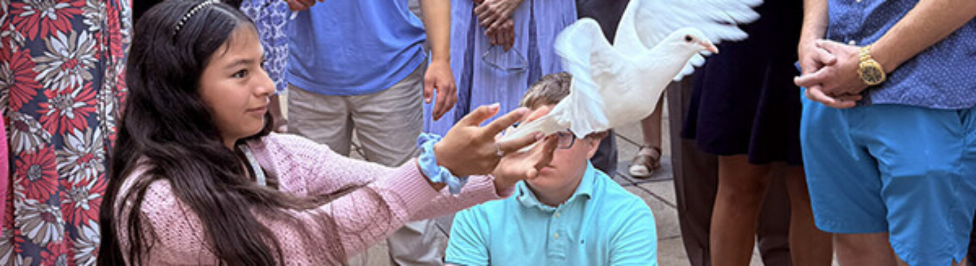 Doves are released at the National Shrine of St. Cabrini Slide 2